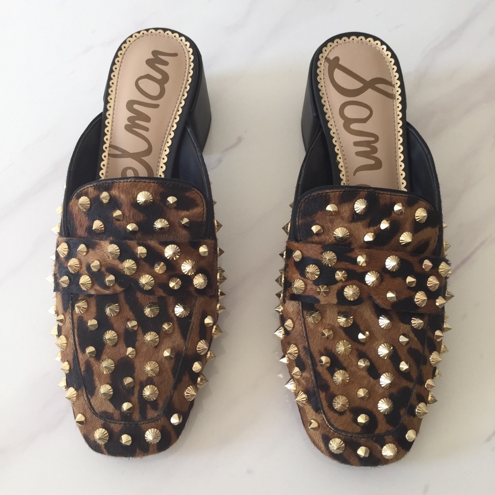 Sam Edelman Agustus Loafer Mules Luggage Leopard